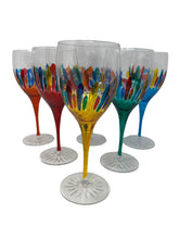 Load image into Gallery viewer, Venetian Hand Painted Wine Glasses
