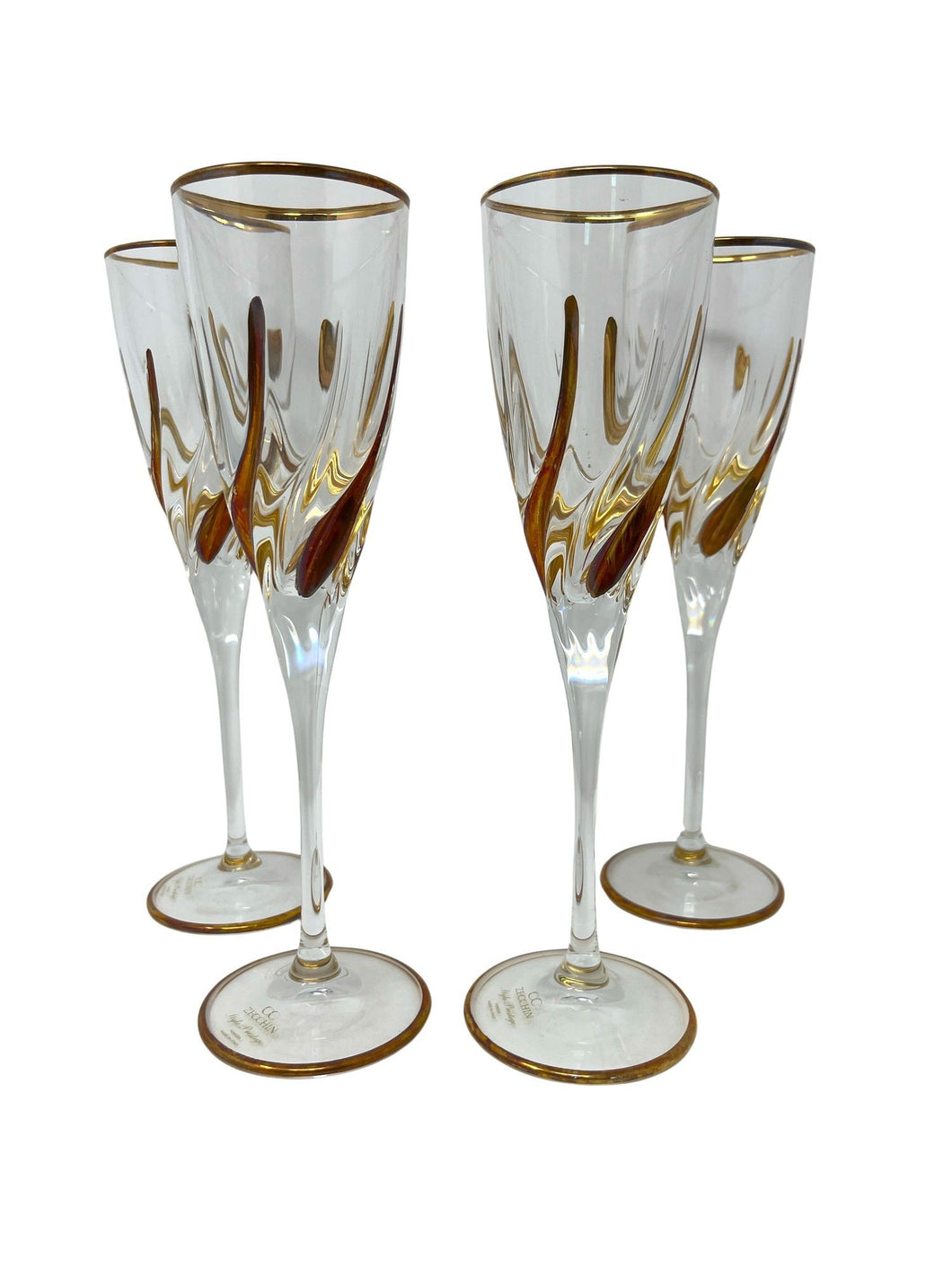 Set of 4 Venetian Champagne Flutes