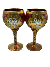 Load image into Gallery viewer, Enameled Murano Glass Wineglasses
