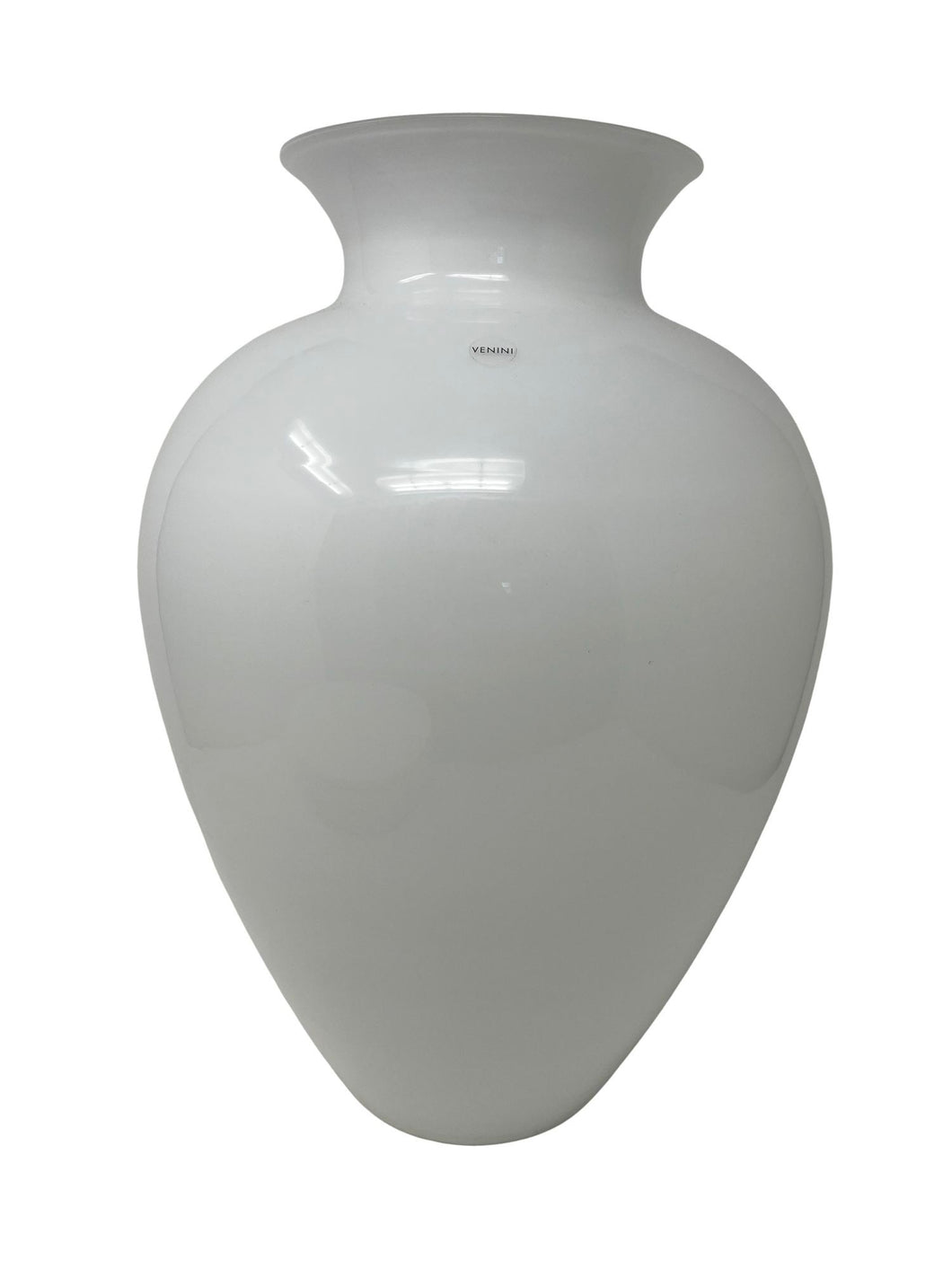 La Buan White Murano Glass Vase by Venini