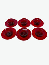 Load image into Gallery viewer, Murano Glass Ruby Red Saucers and Desserts
