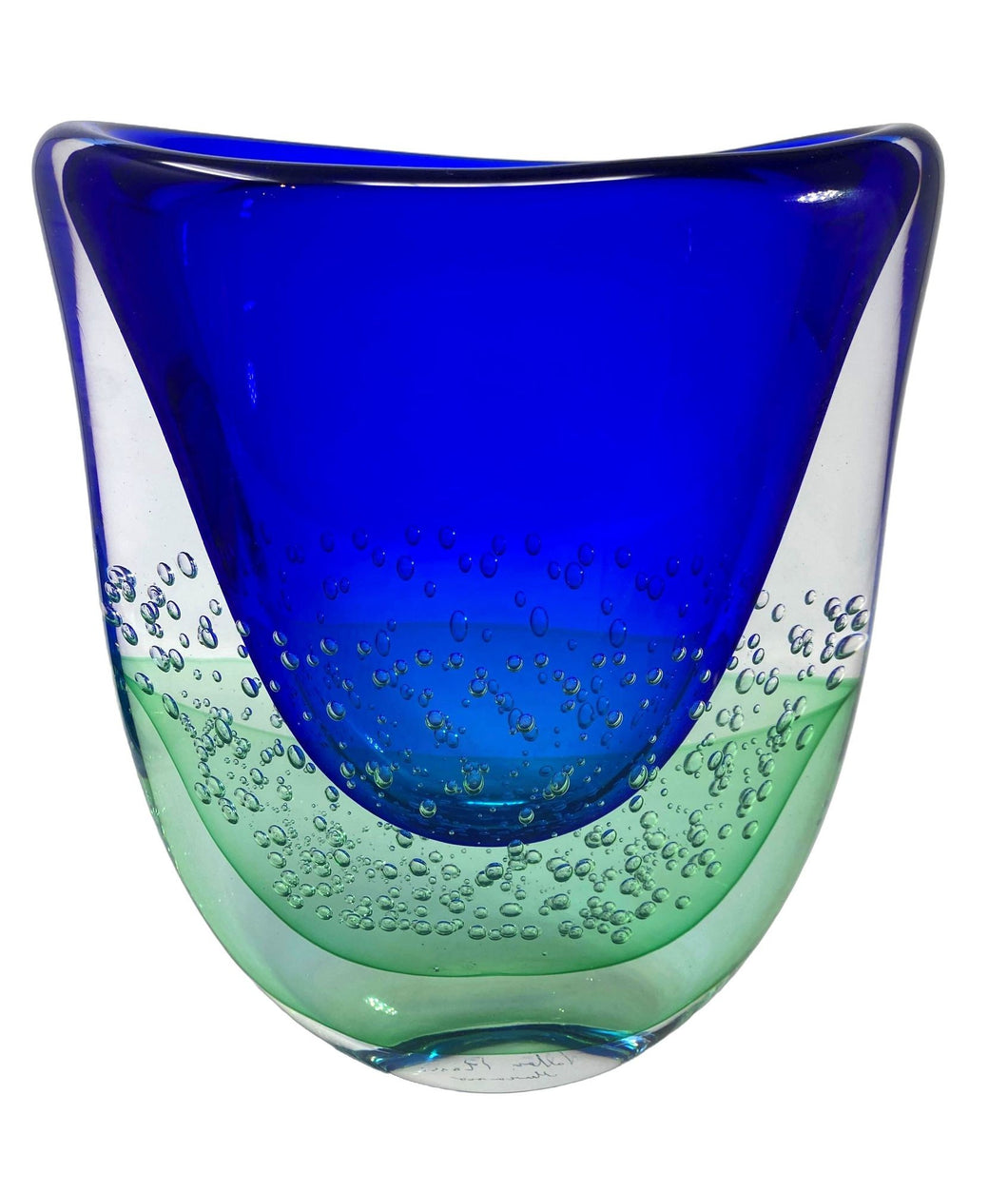 Sommerso Murano Glass Vase by Rossi