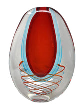 Load image into Gallery viewer, &quot;Vaso Spirale&quot; Murano Glass Sommerso Vase

