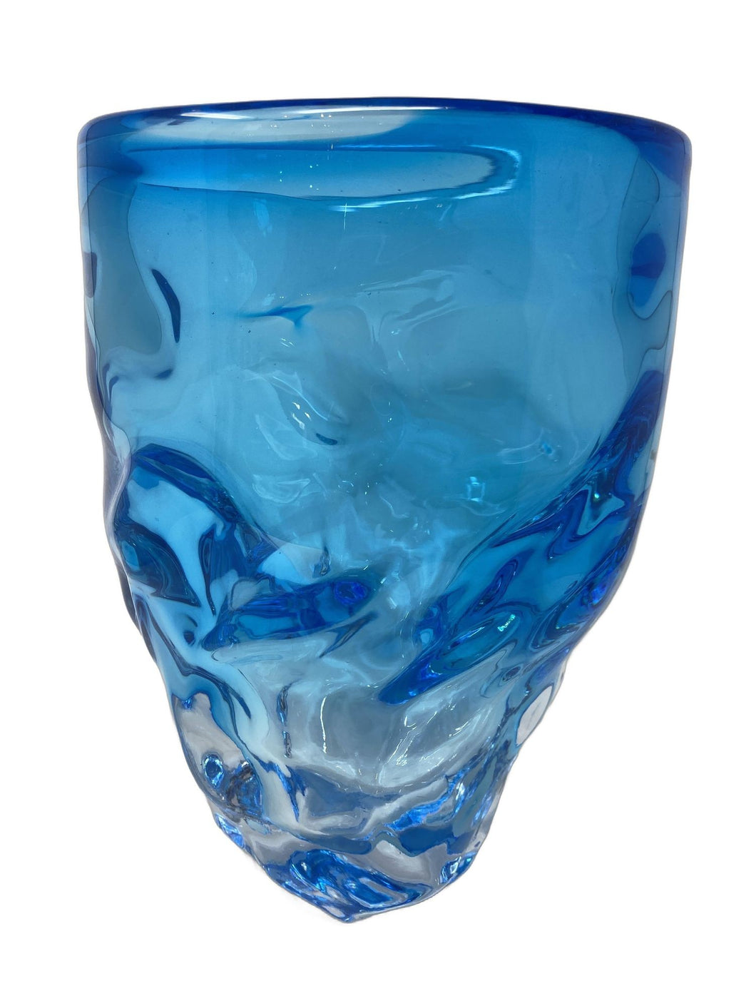 Aquamarine Murano Glass Centerpiece Vase