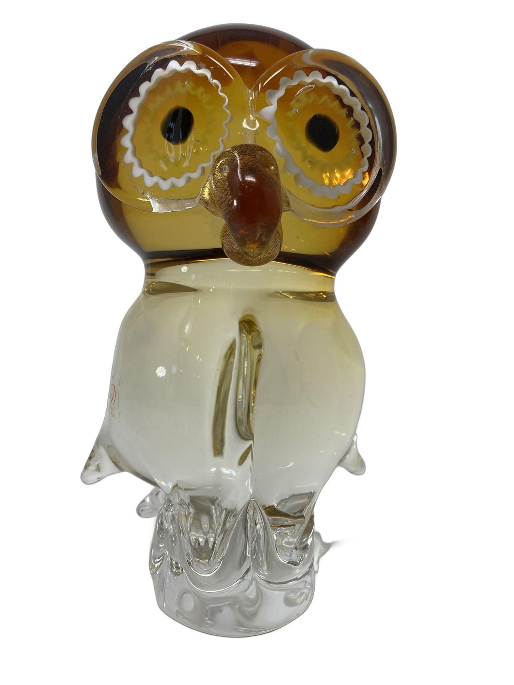 Amber Murano Glass Owl by Zanetti