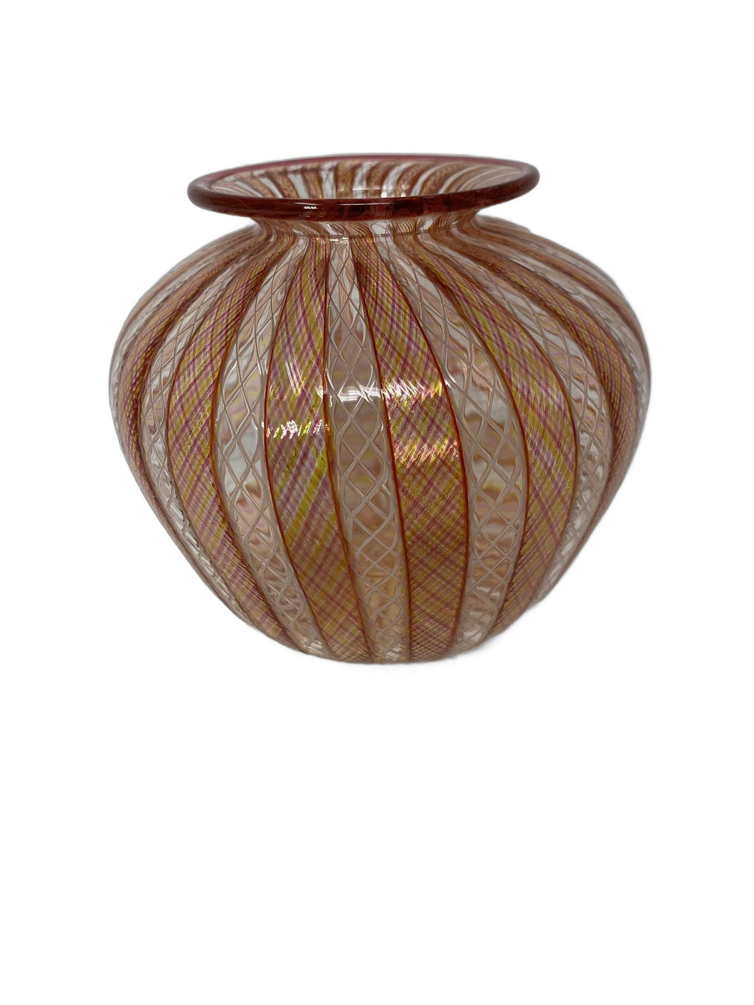 Vintage Filligrana Murano Glass Vase