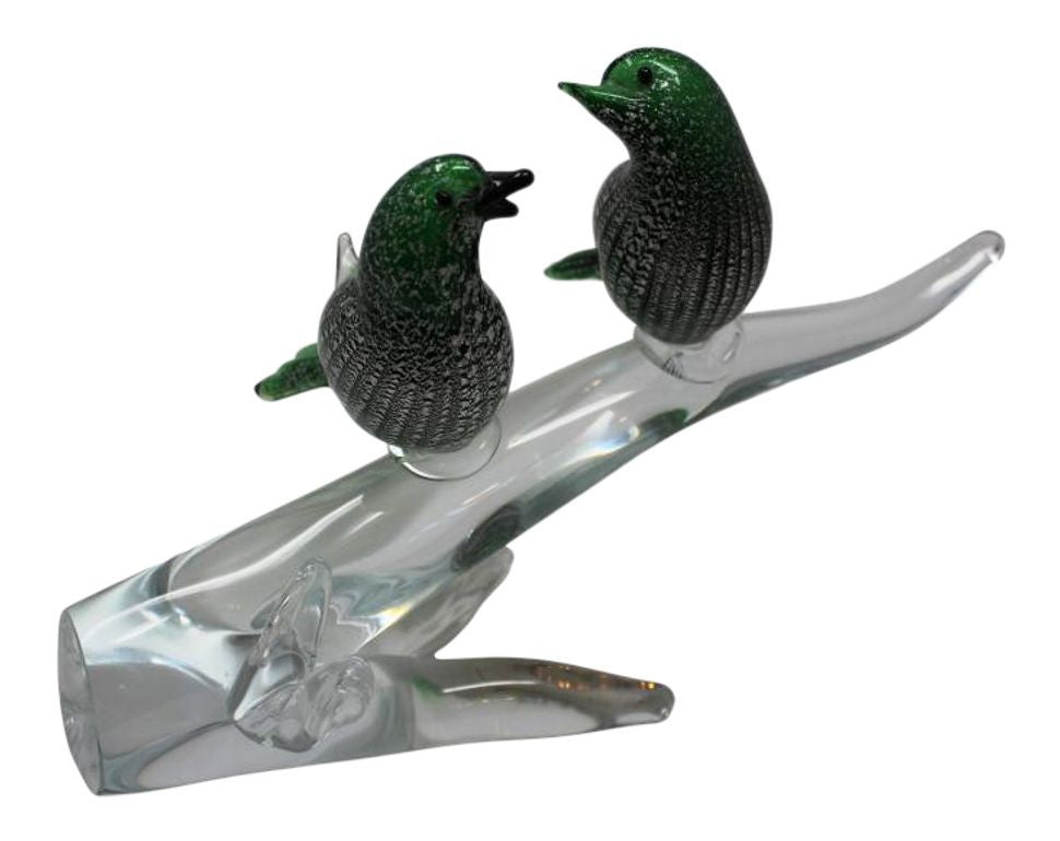 Murano Luxury Glass Two Birds on a Branch