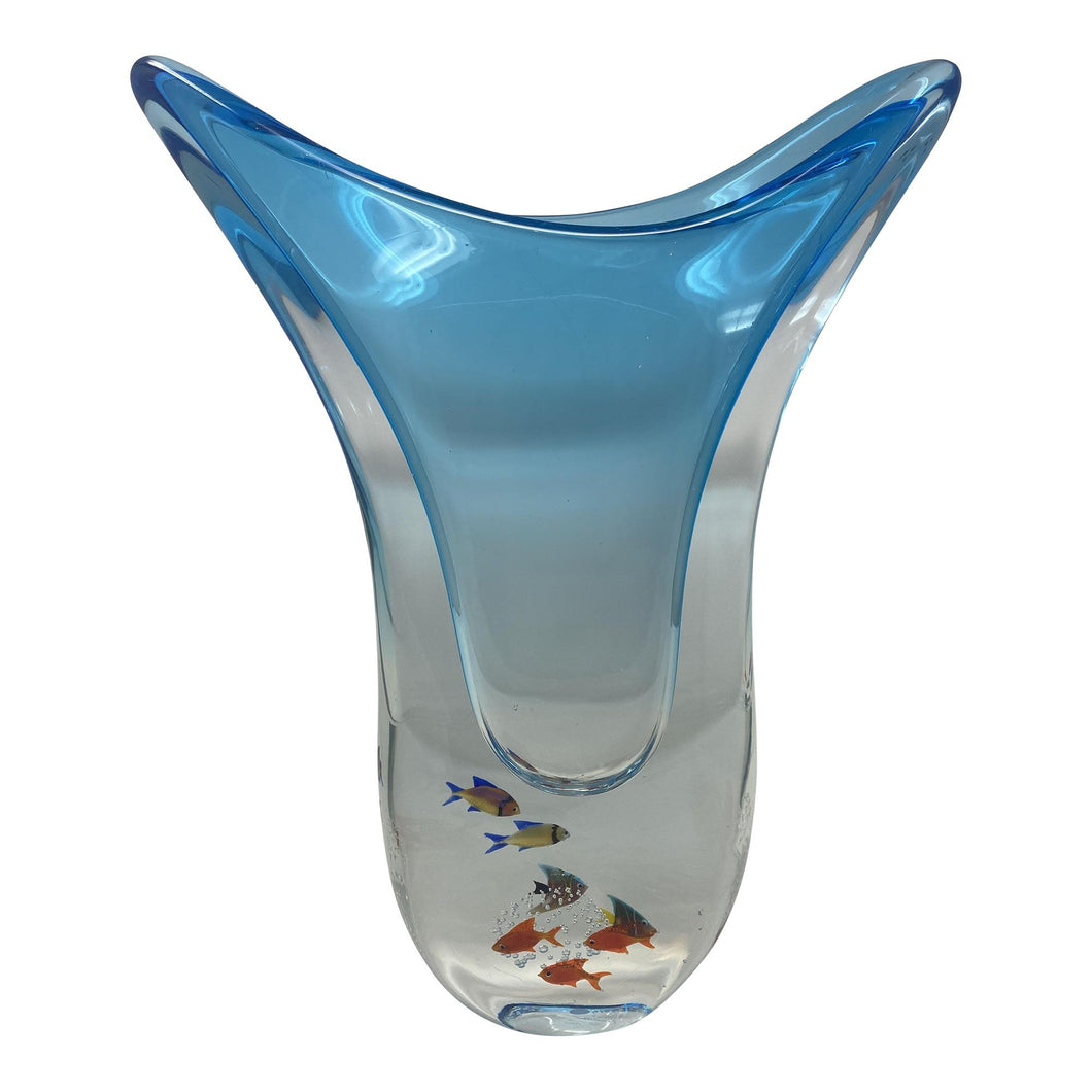 Schiavon One-of-a-Kind Murano Glass Aquarium Vase