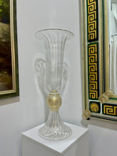 Load image into Gallery viewer, Blown Glass Gold Trim Vase
