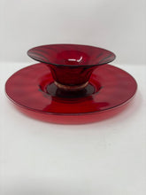 Load image into Gallery viewer, Murano Glass Ruby Red Desserts and Saucers
