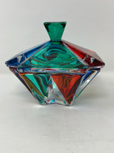 Load image into Gallery viewer, Venetian Glass Compote Box with Lid Hand Painted
