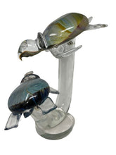 Load image into Gallery viewer, Murano Glass Turtles on a Stand
