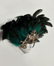 Load image into Gallery viewer, Teal Feather Wall Mask from Venice
