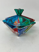 Load image into Gallery viewer, Venetian Glass Compote Box with Lid Hand Painted
