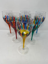 Load image into Gallery viewer, Venetian Hand Painted Wine Glasses
