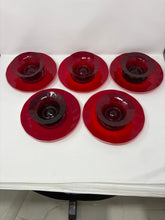 Load image into Gallery viewer, Murano Glass Ruby Red Desserts and Saucers
