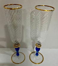 Load image into Gallery viewer, Murano Glass Champagne Flutes

