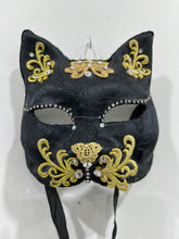 Load image into Gallery viewer, Black Velour Cat Mask
