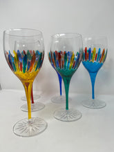 Load image into Gallery viewer, Venetian Hand Painted Wine Glasses
