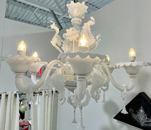 Load image into Gallery viewer, White Murano Glass Chandelier by LaMurrina
