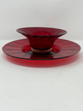 Load image into Gallery viewer, Murano Glass Ruby Red Desserts and Saucers
