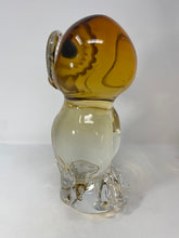 Load image into Gallery viewer, Amber Murano Glass Owl by Zanetti
