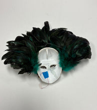 Load image into Gallery viewer, Teal Feather Wall Mask from Venice

