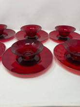 Load image into Gallery viewer, Murano Glass Ruby Red Saucers and Desserts
