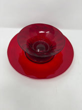 Load image into Gallery viewer, Murano Glass Ruby Red Desserts and Saucers
