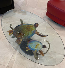 Load image into Gallery viewer, Murano Glass Coffee Table with Turtles by Zanetti
