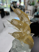 Load image into Gallery viewer, Golden Dolphins from Murano, Italy
