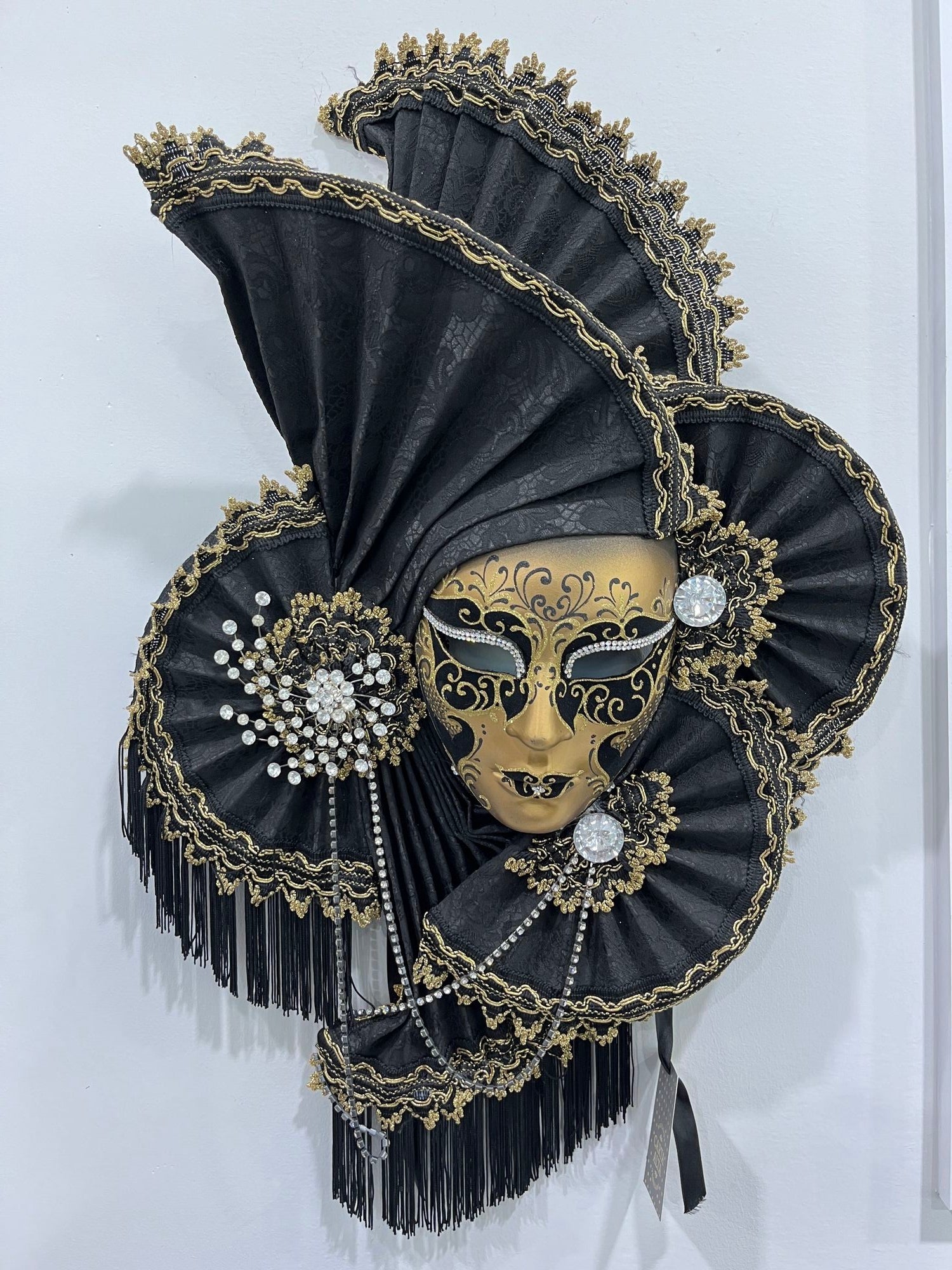 Superbly Ornate Jeweled Authentic Wall Decor Venetian Mask