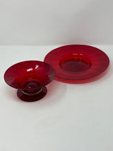 Load image into Gallery viewer, Murano Glass Ruby Red Desserts and Saucers
