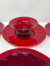 Load image into Gallery viewer, Murano Glass Ruby Red Saucers and Desserts
