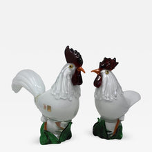 Load image into Gallery viewer, Oscar Zanetti - Murano Glass Rooster &amp; Hen by Zanetti
