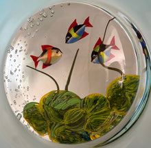 Load image into Gallery viewer, Vintage Murano Glass Disc Aquarium on Stand
