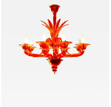 Load image into Gallery viewer, Orange Chandelier by Barovier &amp; Toso
