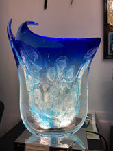 Load image into Gallery viewer, Blue &quot;1 of 1&quot; Murano Glass Vase by Schiavon
