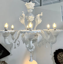 Load image into Gallery viewer, White Murano Glass Chandelier by LaMurrina
