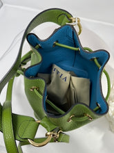 Load image into Gallery viewer, Bucket Green &amp; Blue Handbag by Laetitia
