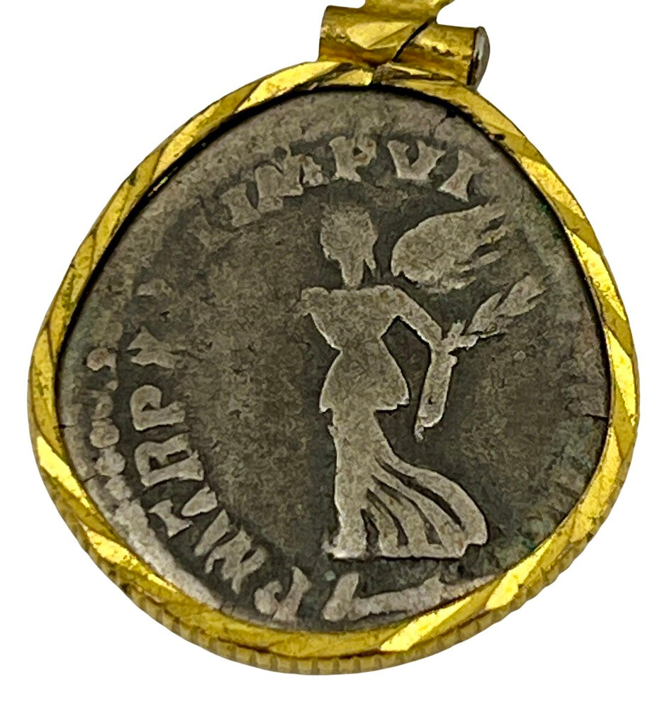 Ancient Angel and Marcus Aurelius Coin