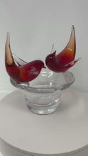 Load and play video in Gallery viewer, Murano Glass Redbirds on a Nest
