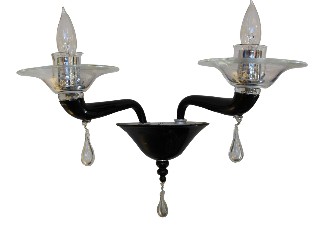 Black Scarlatti Sconce by Venini of Murano