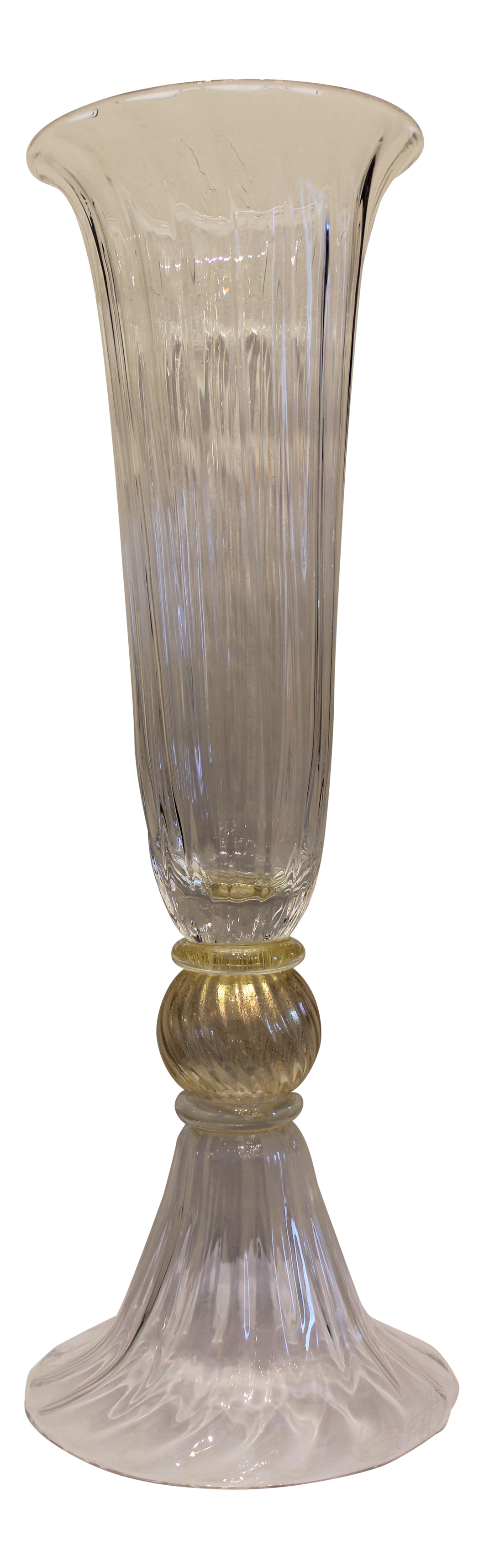 Blown Glass Gold Trim Vase