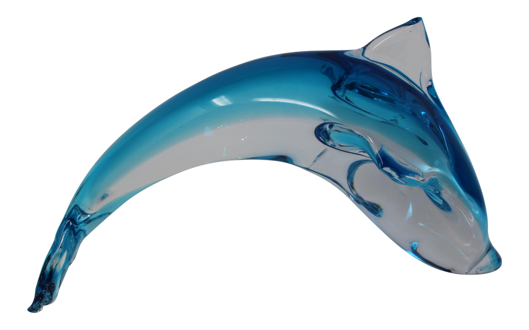Contemporary Aqua Murano Glass Dolphin