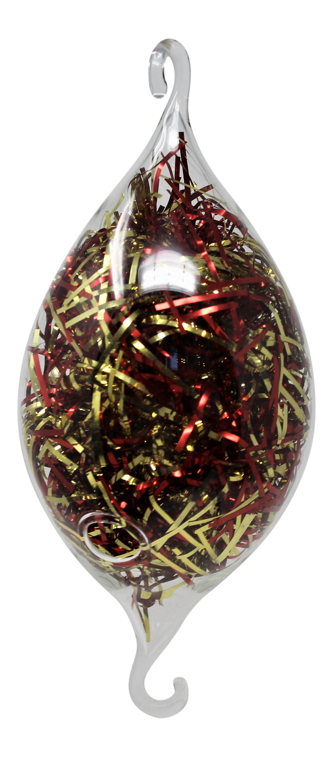 Gold, Red Murano Glass Christmas Ornament