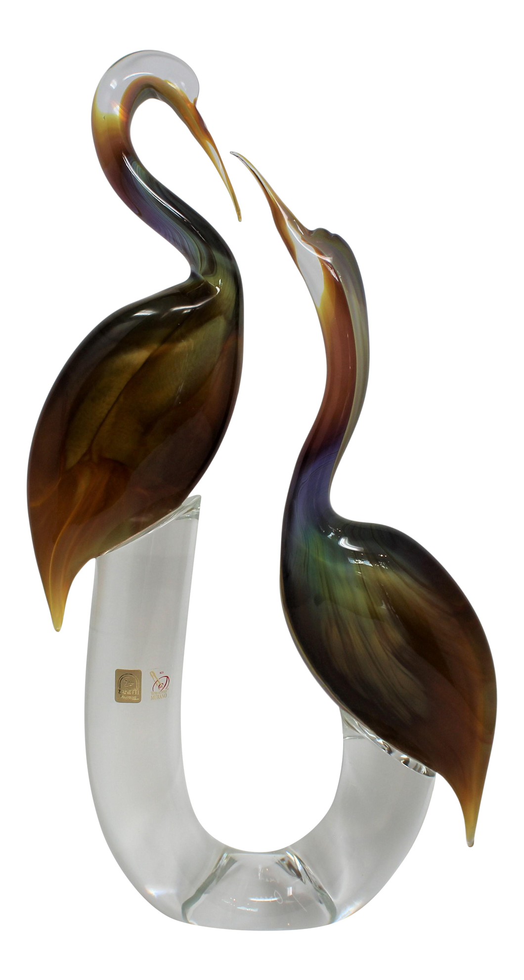Murano Glass Herons by Oscar Zanetti