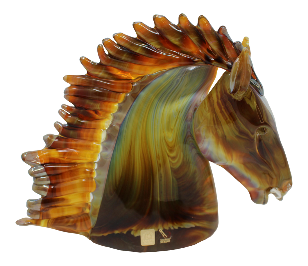 Murano Glass Horse Head by Zanetti