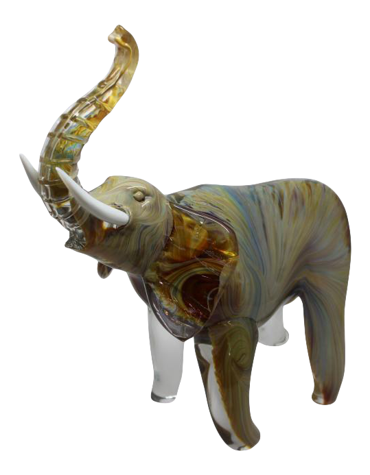 Oscar Zanetti - Elephant in Calcedonia Glass