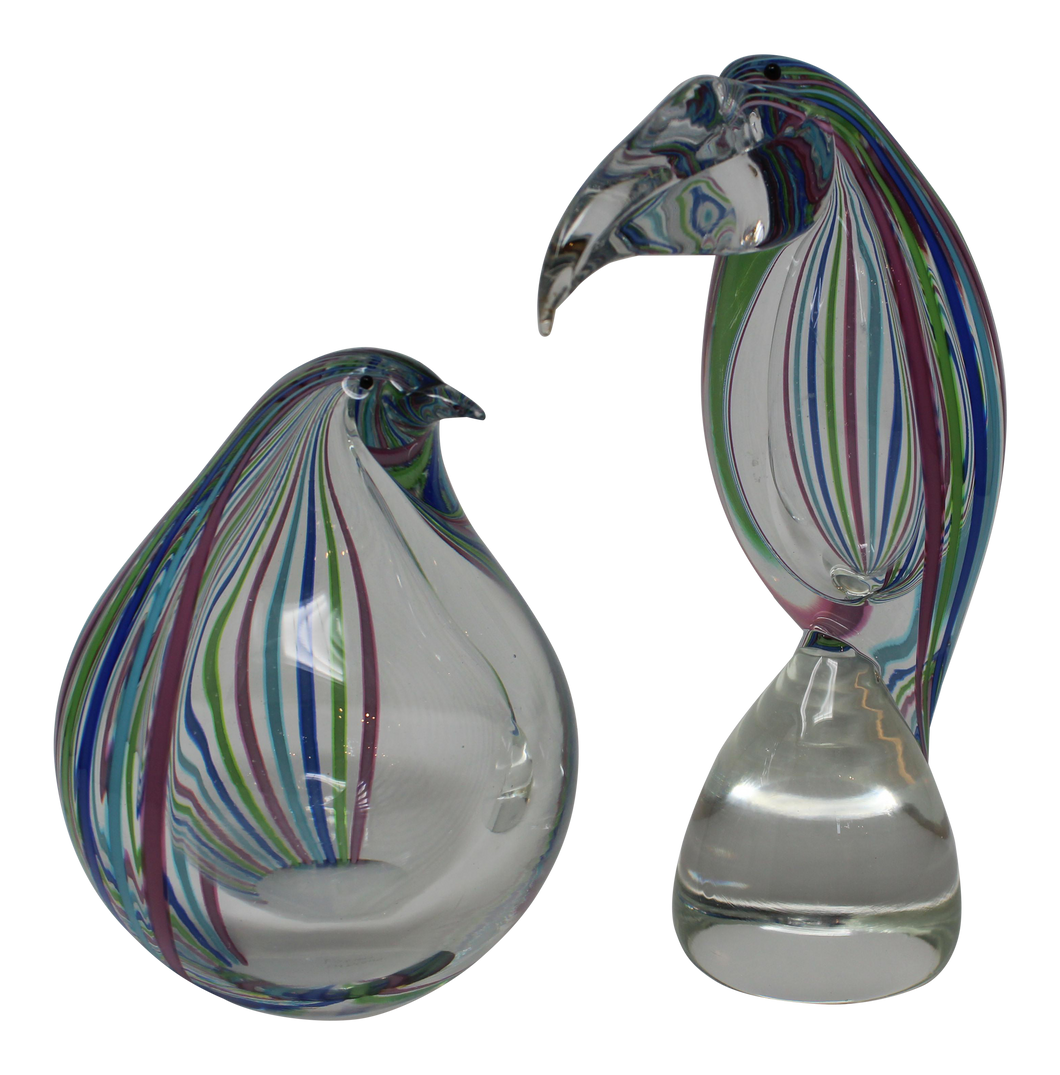 Pair of Murano Glass Birds